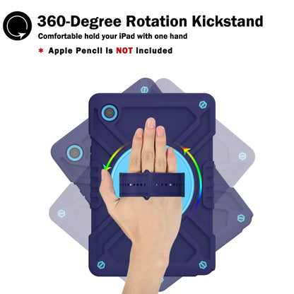 For Samsung Galaxy Tab A8 X200 X Rotation PC Hybrid Silicone Tablet Case with Strap(Navy Sky Blue) - Other Galaxy Tab PC by buy2fix | Online Shopping UK | buy2fix