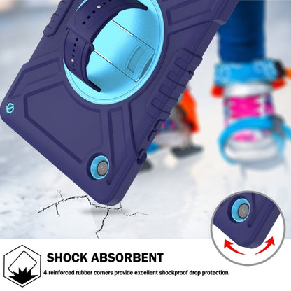 For Samsung Galaxy Tab A8 X200 X Rotation PC Hybrid Silicone Tablet Case with Strap(Navy Sky Blue) - Other Galaxy Tab PC by buy2fix | Online Shopping UK | buy2fix