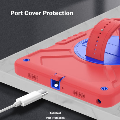 For Samsung Galaxy Tab A9+ X210 X Rotation PC Hybrid Silicone Tablet Case with Strap(Red Blue) - Galaxy Tab A9+ by buy2fix | Online Shopping UK | buy2fix