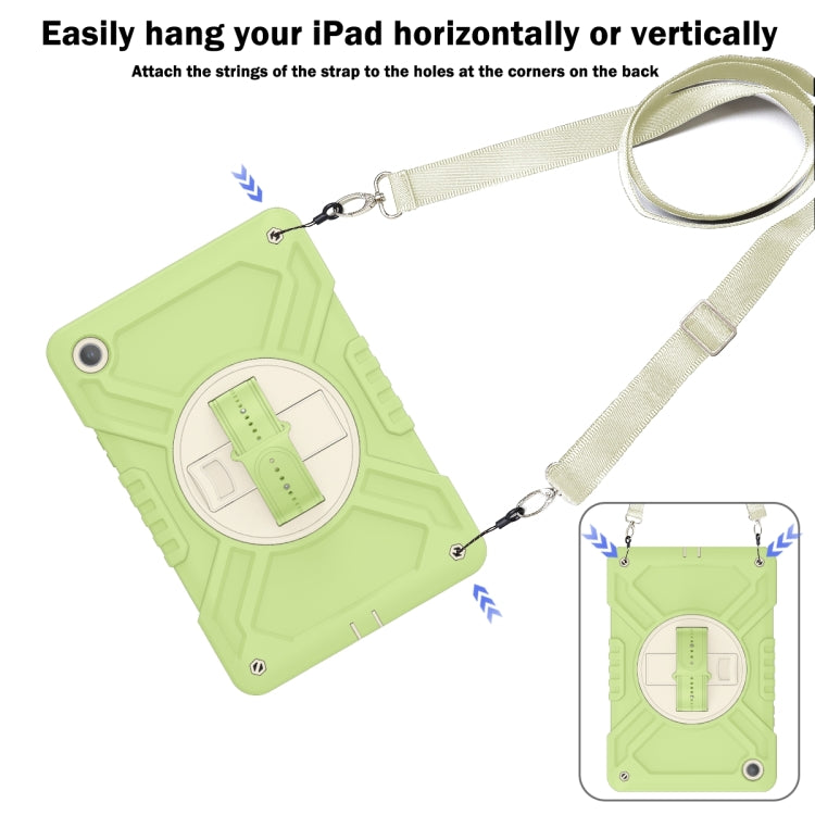 For Samsung Galaxy Tab A9+ X210 X Rotation PC Hybrid Silicone Tablet Case with Strap(Yellow Green White) - Galaxy Tab A9+ by buy2fix | Online Shopping UK | buy2fix