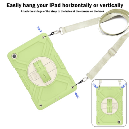 For Samsung Galaxy Tab A9+ X210 X Rotation PC Hybrid Silicone Tablet Case with Strap(Yellow Green White) - Galaxy Tab A9+ by buy2fix | Online Shopping UK | buy2fix