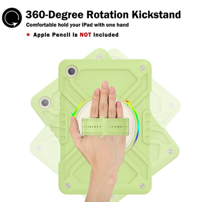 For Samsung Galaxy Tab A9+ X210 X Rotation PC Hybrid Silicone Tablet Case with Strap(Yellow Green White) - Galaxy Tab A9+ by buy2fix | Online Shopping UK | buy2fix