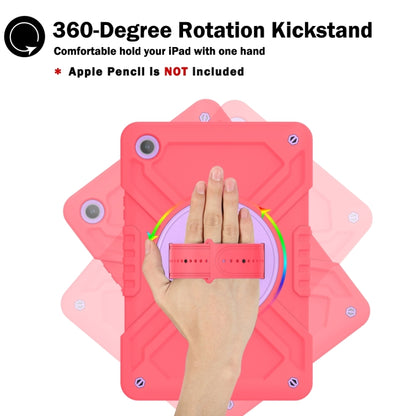 For Samsung Galaxy Tab A9+ X210 X Rotation PC Hybrid Silicone Tablet Case with Strap(Purple Cyan) - Galaxy Tab A9+ by buy2fix | Online Shopping UK | buy2fix