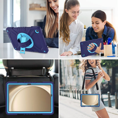 For Samsung Galaxy Tab A9+ X210 X Rotation PC Hybrid Silicone Tablet Case with Strap(Navy Sky Blue) - Galaxy Tab A9+ by buy2fix | Online Shopping UK | buy2fix