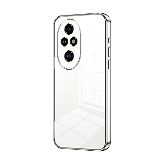 For Honor 200 Pro Transparent Plating Fine Hole Phone Case(Silver)