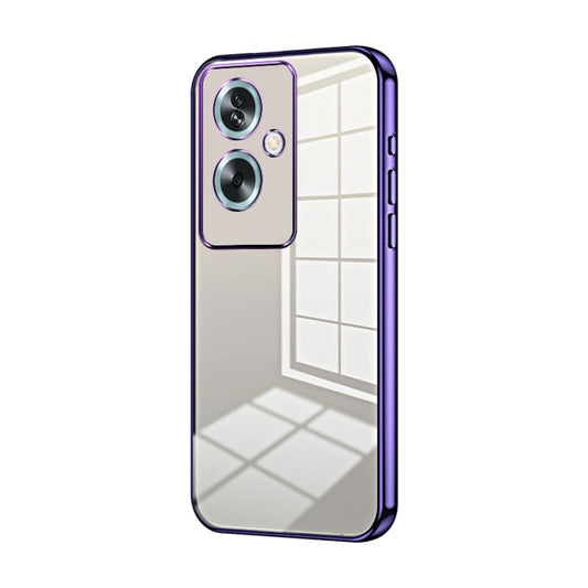 For OPPO A79 5G / A2 Transparent Plating Fine Hole Phone Case(Purple) by buy2fix