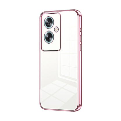 For OPPO A79 5G / A2 Transparent Plating Fine Hole Phone Case(Pink) by buy2fix