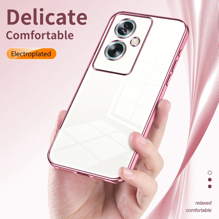 For OPPO A79 5G / A2 Transparent Plating Fine Hole Phone Case(Pink) by buy2fix
