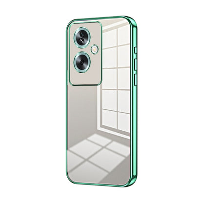 For OPPO A79 5G / A2 Transparent Plating Fine Hole Phone Case(Green) by buy2fix