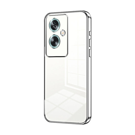 For OPPO A79 5G / A2 Transparent Plating Fine Hole Phone Case(Silver) by buy2fix