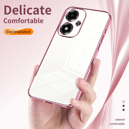 For OPPO A2m Transparent Plating Fine Hole Phone Case(Transparent) by buy2fix