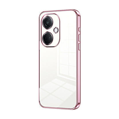For OPPO K11 Transparent Plating Fine Hole Phone Case(Pink) by buy2fix