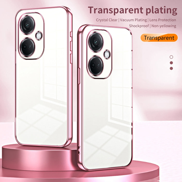 For OPPO K11 Transparent Plating Fine Hole Phone Case(Pink) by buy2fix