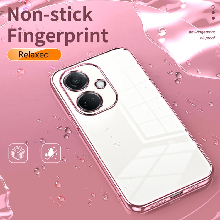 For OPPO K11 Transparent Plating Fine Hole Phone Case(Pink) by buy2fix