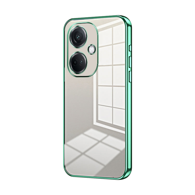 For OPPO K11 Transparent Plating Fine Hole Phone Case(Green) by buy2fix