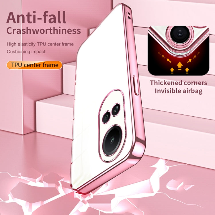 For OPPO Reno10 / Reno10 Pro 5G Global Transparent Plating Fine Hole Phone Case(Purple) by buy2fix