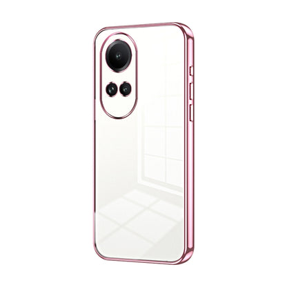 For OPPO Reno10 / Reno10 Pro 5G Global Transparent Plating Fine Hole Phone Case(Pink) by buy2fix