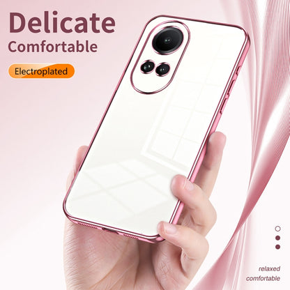 For OPPO Reno10 / Reno10 Pro 5G Global Transparent Plating Fine Hole Phone Case(Transparent) by buy2fix