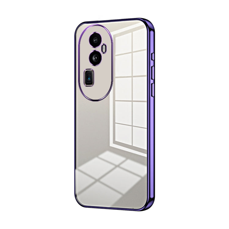 For OPPO Reno10 Pro+ Transparent Plating Fine Hole Phone Case(Purple) by buy2fix
