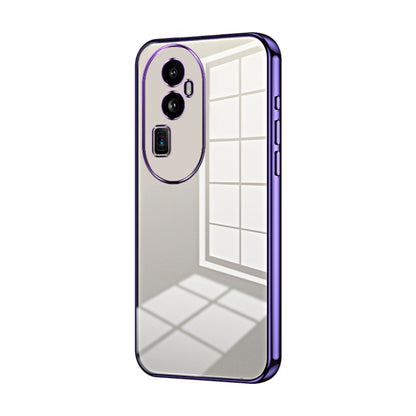 For OPPO Reno10 Pro+ Transparent Plating Fine Hole Phone Case(Purple) by buy2fix
