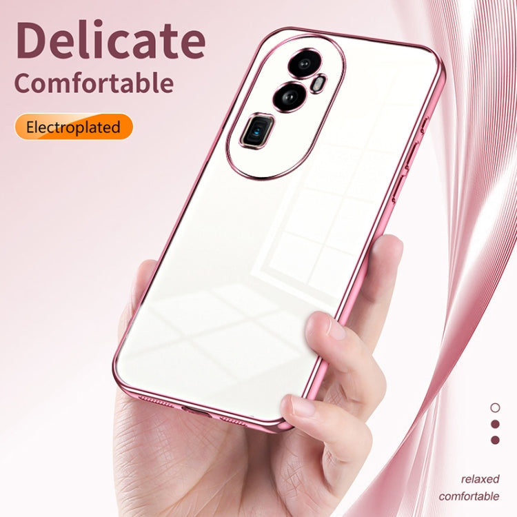For OPPO Reno10 Pro+ Transparent Plating Fine Hole Phone Case(Purple) by buy2fix