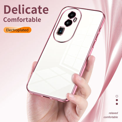 For OPPO Reno10 Pro+ Transparent Plating Fine Hole Phone Case(Purple) by buy2fix