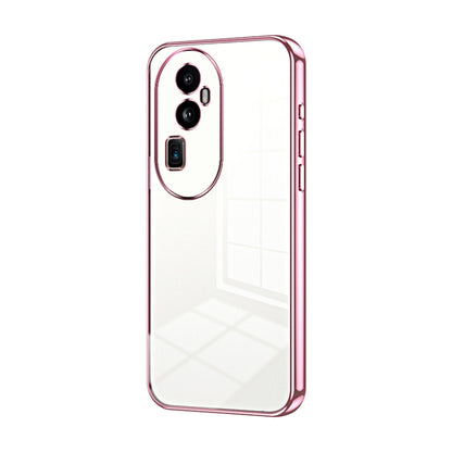 For OPPO Reno10 Pro+ Transparent Plating Fine Hole Phone Case(Pink) by buy2fix