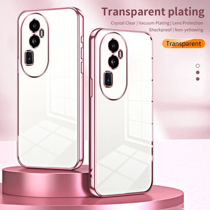 For OPPO Reno10 Pro+ Transparent Plating Fine Hole Phone Case(Pink) by buy2fix
