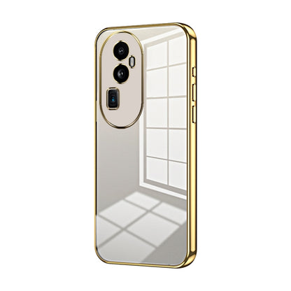 For OPPO Reno10 Pro+ Transparent Plating Fine Hole Phone Case(Gold) by buy2fix