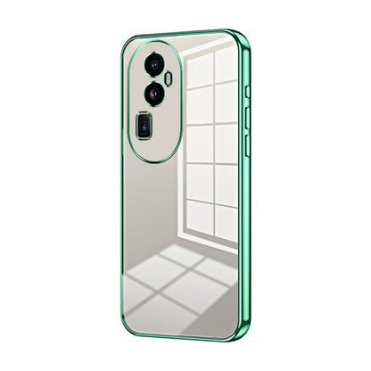 For OPPO Reno10 Pro+ Transparent Plating Fine Hole Phone Case(Green) by buy2fix