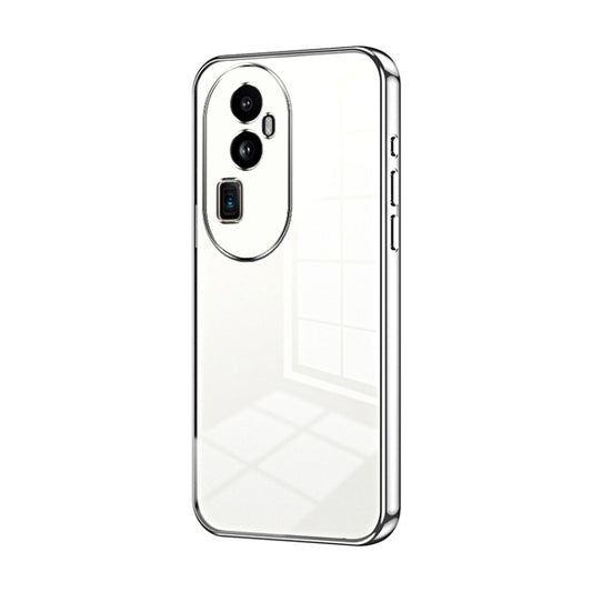 For OPPO Reno10 Pro+ Transparent Plating Fine Hole Phone Case(Silver) by buy2fix