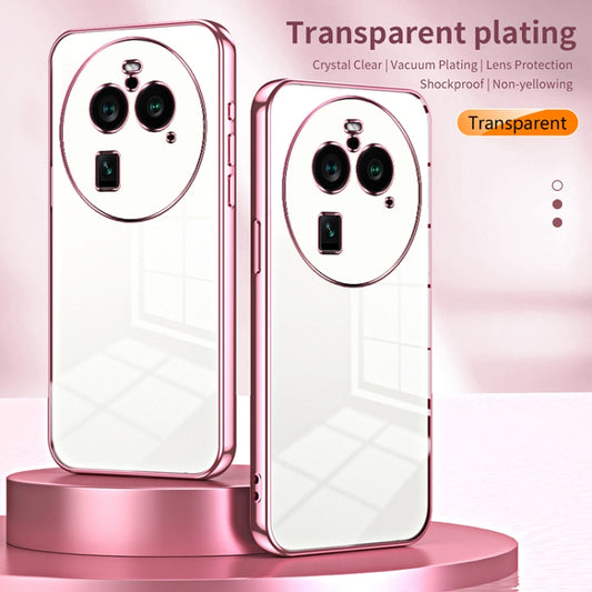 For OPPO Find X6 Pro Transparent Plating Fine Hole Phone Case(Gold) by buy2fix