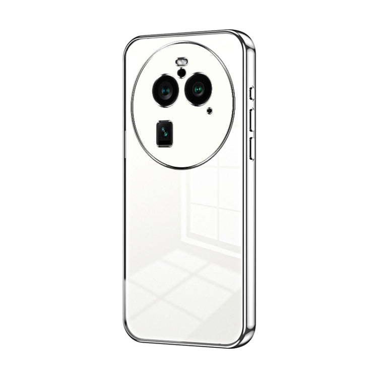 For OPPO Find X6 Pro Transparent Plating Fine Hole Phone Case(Silver) by buy2fix