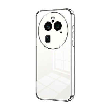 For OPPO Find X6 Pro Transparent Plating Fine Hole Phone Case(Silver) by buy2fix