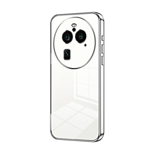 For OPPO Find X6 Pro Transparent Plating Fine Hole Phone Case(Silver) by buy2fix