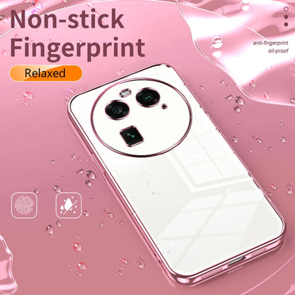 For OPPO Find X6 Transparent Plating Fine Hole Phone Case(Purple) by buy2fix