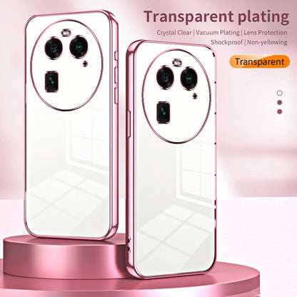 For OPPO Find X6 Transparent Plating Fine Hole Phone Case(Transparent) by buy2fix