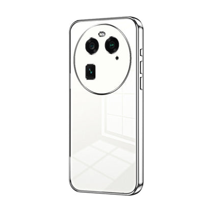 For OPPO Find X6 Transparent Plating Fine Hole Phone Case(Silver) by buy2fix
