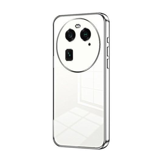 For OPPO Find X6 Transparent Plating Fine Hole Phone Case(Silver) by buy2fix