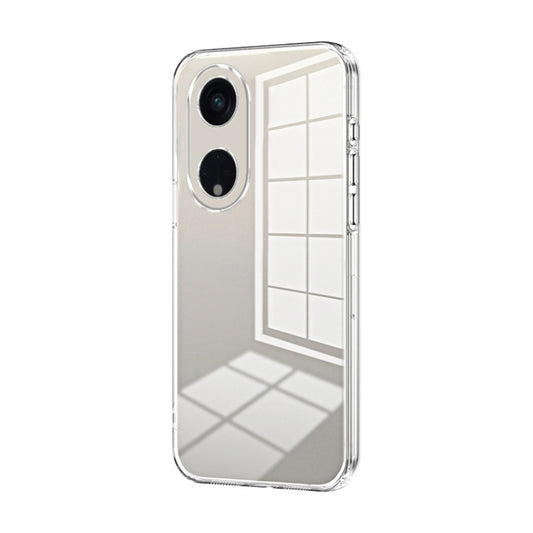 For OPPO Reno8 T 5G Transparent Plating Fine Hole Phone Case(Transparent) by buy2fix