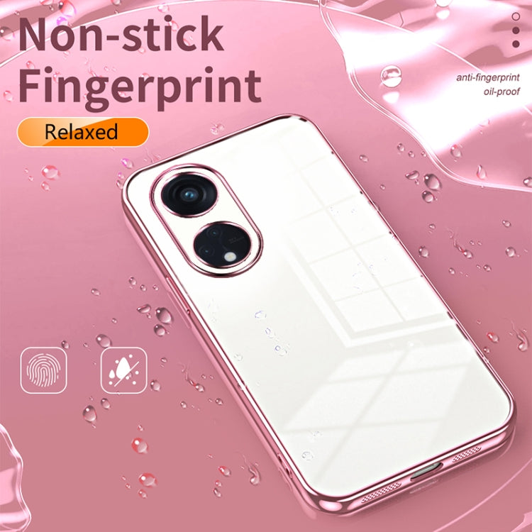 For OPPO Reno8 T 5G Transparent Plating Fine Hole Phone Case(Silver) by buy2fix