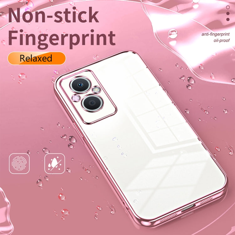 For OPPO Reno7 Z 5G / F21 Pro 5G Transparent Plating Fine Hole Phone Case(Transparent) by buy2fix
