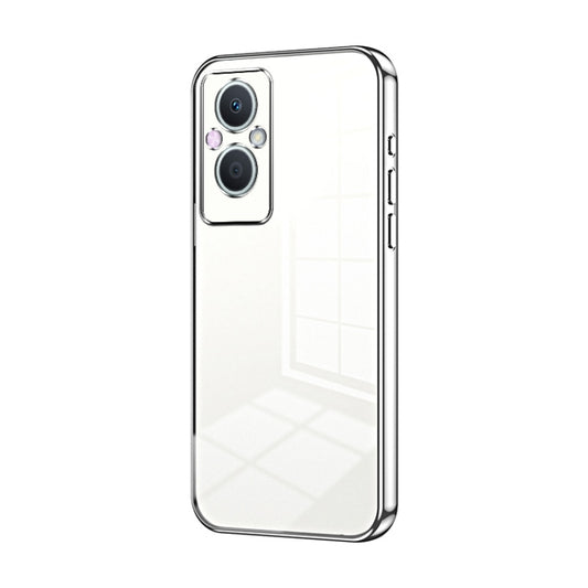 For OPPO Reno7 Z 5G / F21 Pro 5G Transparent Plating Fine Hole Phone Case(Silver) by buy2fix