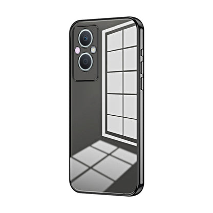 For OPPO Reno7 Z 5G / F21 Pro 5G Transparent Plating Fine Hole Phone Case(Black) by buy2fix
