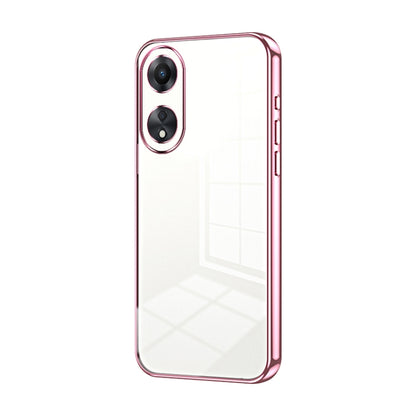 For OPPO A58 5G / A58x 5G Transparent Plating Fine Hole Phone Case(Pink) by buy2fix