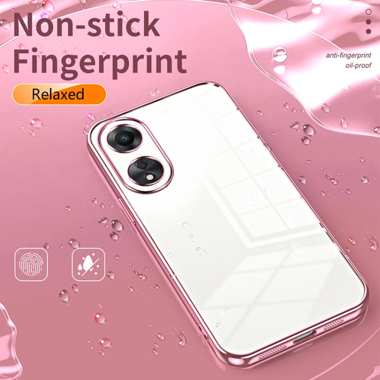 For OPPO A58 5G / A58x 5G Transparent Plating Fine Hole Phone Case(Transparent) by buy2fix