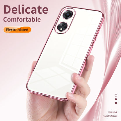 For OPPO A58 5G / A58x 5G Transparent Plating Fine Hole Phone Case(Transparent) by buy2fix