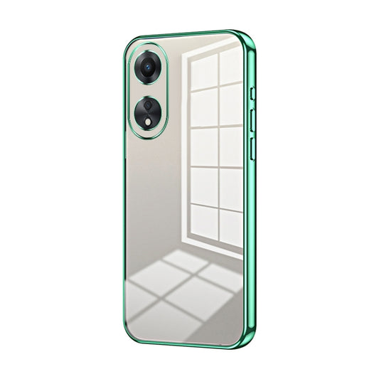 For OPPO A58 5G / A58x 5G Transparent Plating Fine Hole Phone Case(Green) by buy2fix