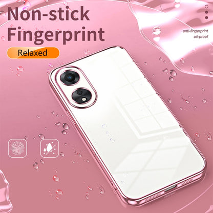 For OPPO A58 5G / A58x 5G Transparent Plating Fine Hole Phone Case(Silver) by buy2fix