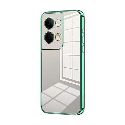 For OPPO Reno9 / Reno9 Pro Transparent Plating Fine Hole Phone Case(Green) by buy2fix